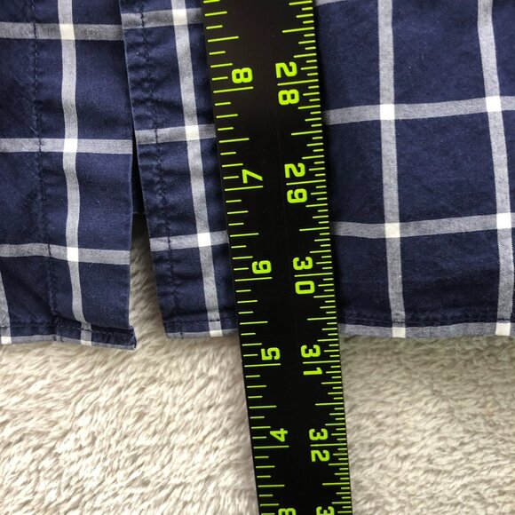 Uniqlo Mens Shirt Size XL Long Sleeve Button Down Windowpane Navy Casual Classic - Picture 4 of 12